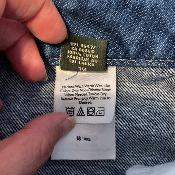 Eddie Bauer vintage midi denim skirt dark wash size 16 a line classic western - Picture 8 of 9